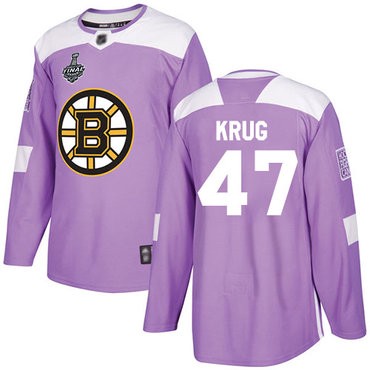 NHL Bruins #47 Torey Krug Violett Fights Cancer 2019 Stanley Cup